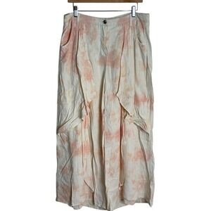 Gemma + Jane Wide Leg Pants Women's Tie Dye Pink Cream Size 10